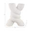 Vase poterie en terre cuite torsadée à motif sculptural pour bureau à domicile - 14 po - blanc