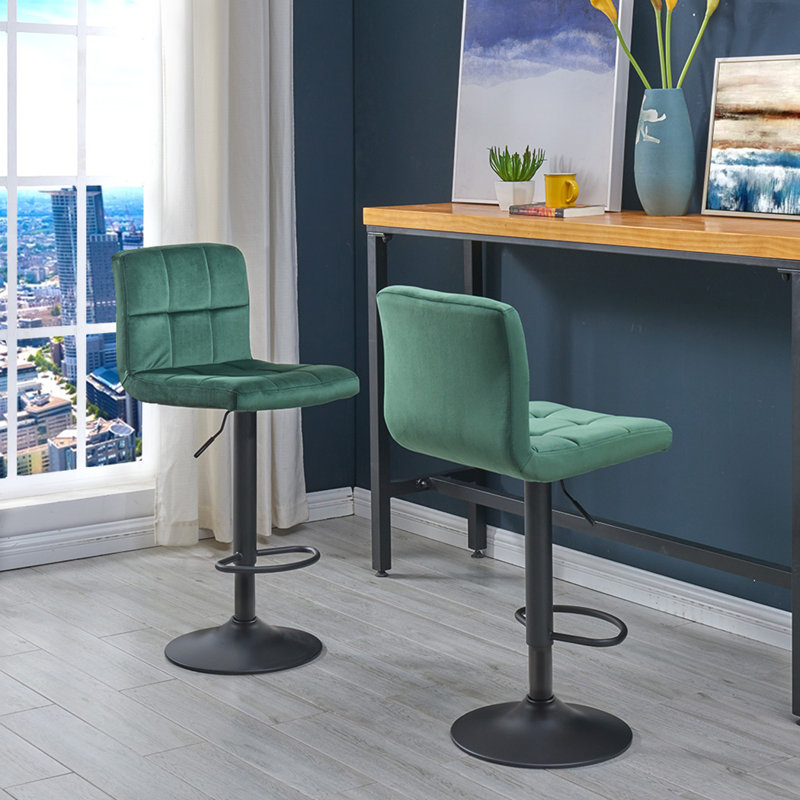 Paynter Swivel Adjustable Height Stool, Dark Green