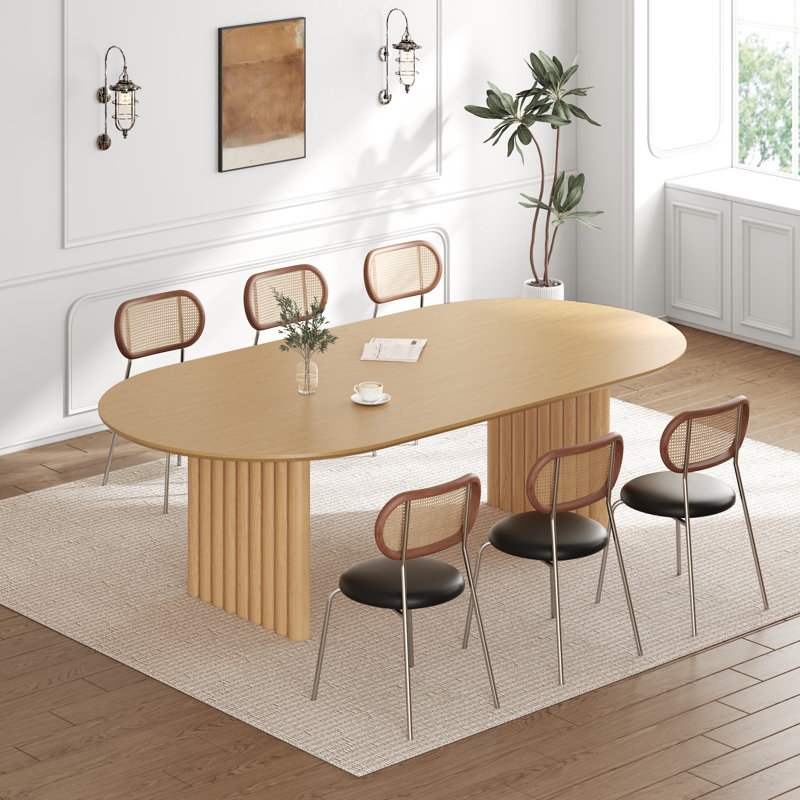 Table de salle à manger 30 po, H 30 po x L 79 po x l 40 po, Bois naturel