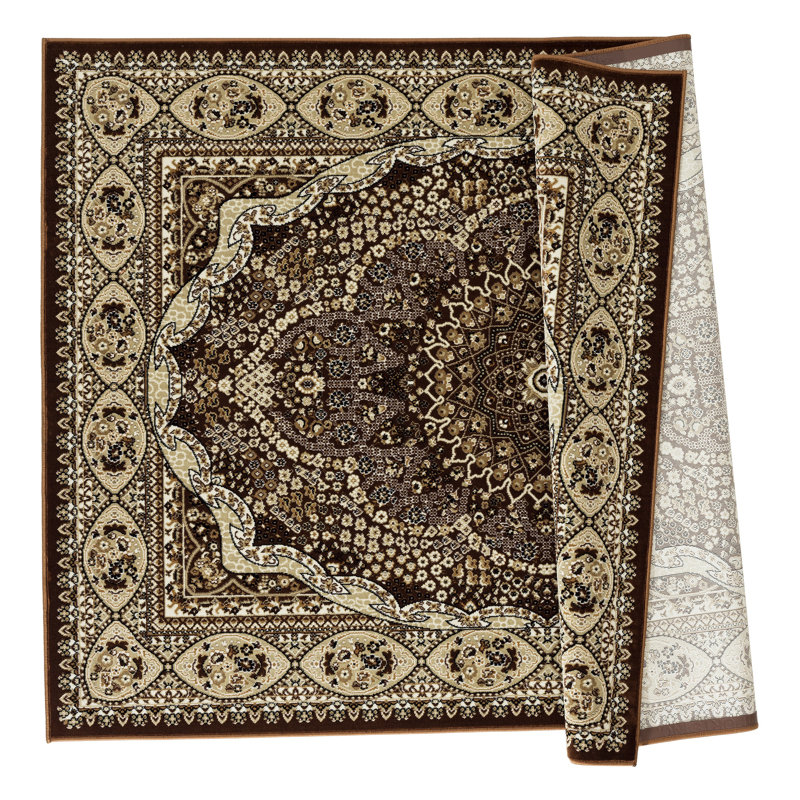 Tapis de zone brune oriental Ellowyn, Rectangle 3 pi 9 po x 5 pi 9 po