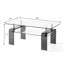 Table basse en verre trempé, table basse moderne en verre pour le salon, table basse avec rangement brun 2Tier-1072296395