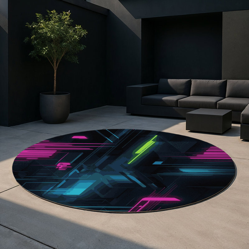 Photon Gleam Indoor And Outdoor Area Rug, Round 5'