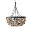 Lustre en métal et coquille d'huître drapée