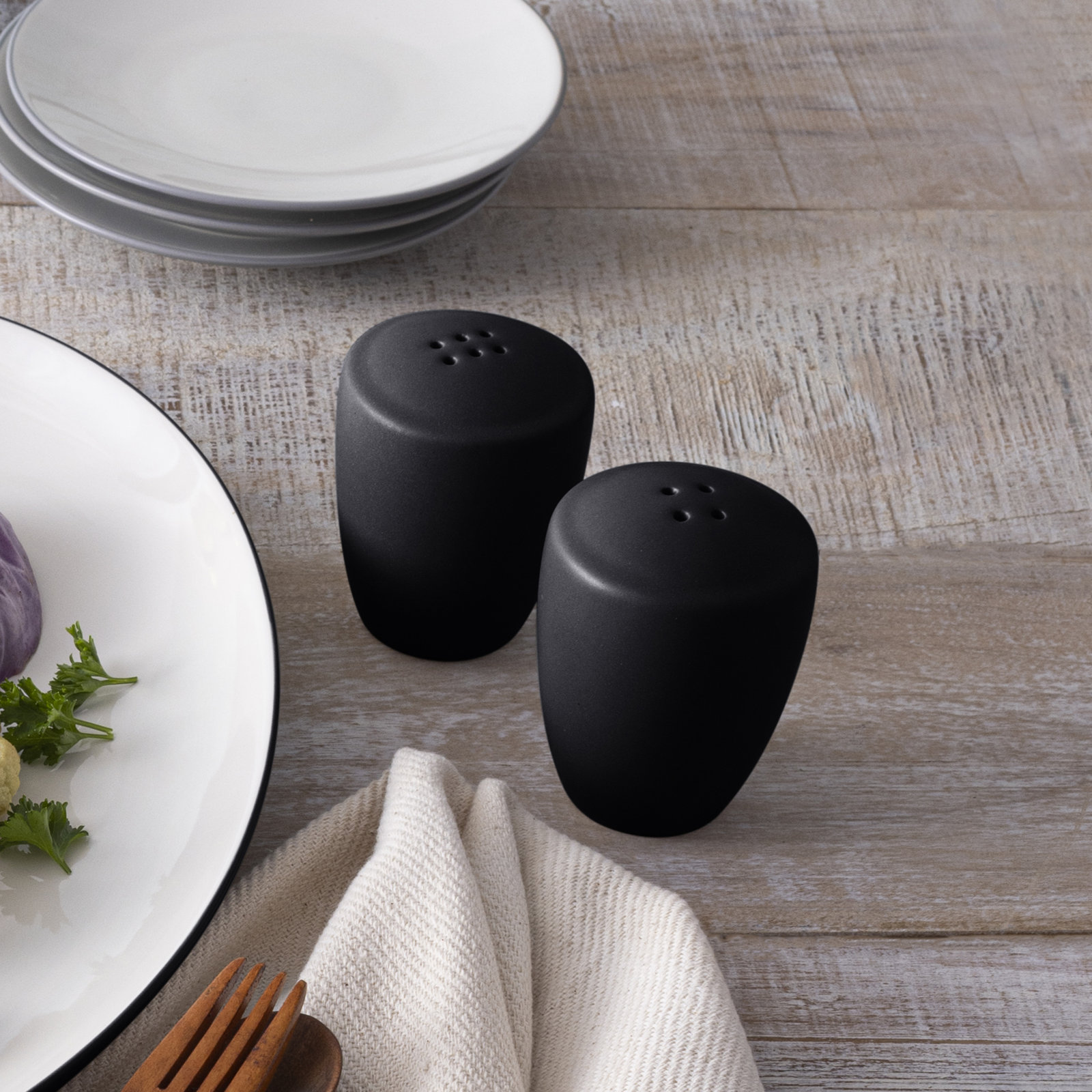 Noritake Colorwave Salt and Pepper, 3-3/8", Graphite