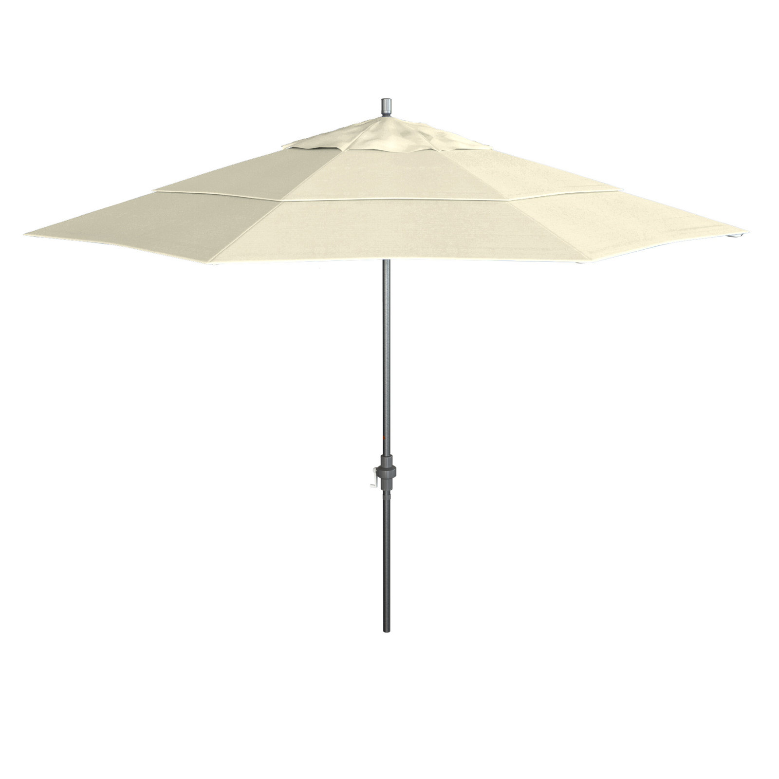 Ohara 132'' Market Umbrella, Antique Beige Sunbrella® Canvas, Hammertone Gray