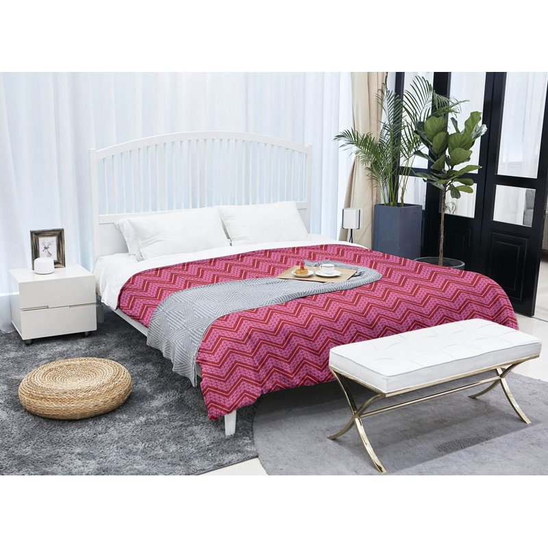 Modern & Contemporary Polyester Baffle Box Stitch Comforter, Twin Comforter, Red/Yellow/Brown