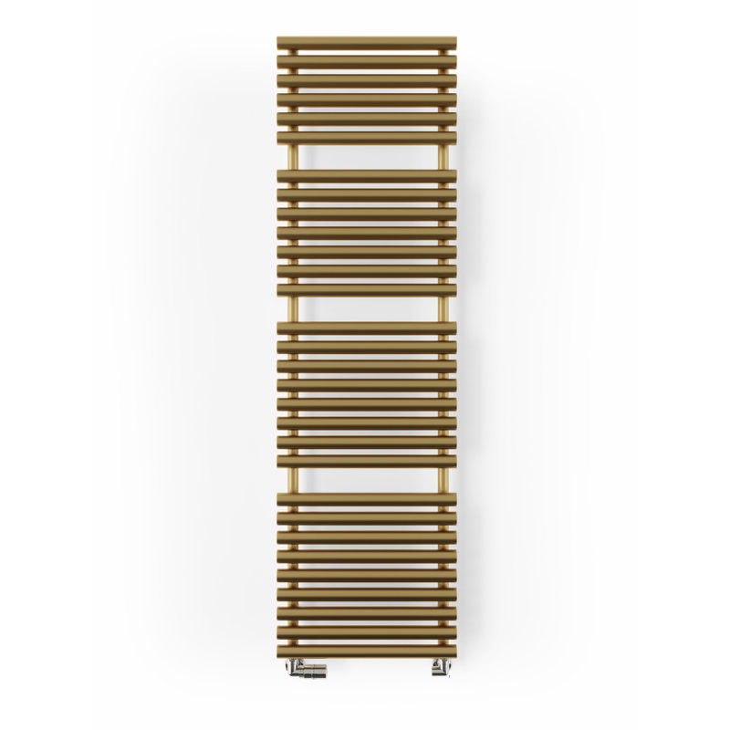 Rolo Towel Heated Towel Rail, 180cm H  x 52cm W x 12.7cm D, Brass