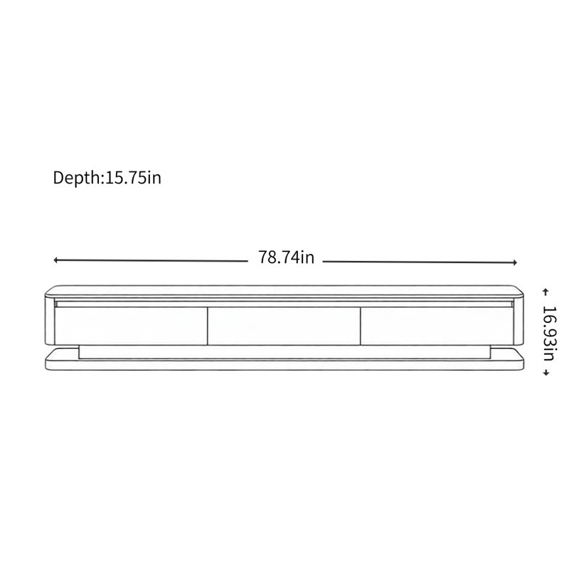 Meuble télé simple et tendance, H 16,93 po x L 78,74 po x l 15,75 po