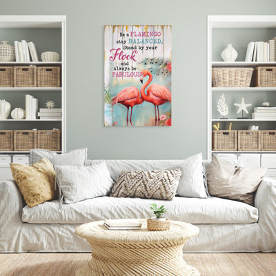«Be A Flamingo», impression de rectangle 1 pièce Prin Be A Flamingo, impression de rectangle 1 pièce sur toile tendue
