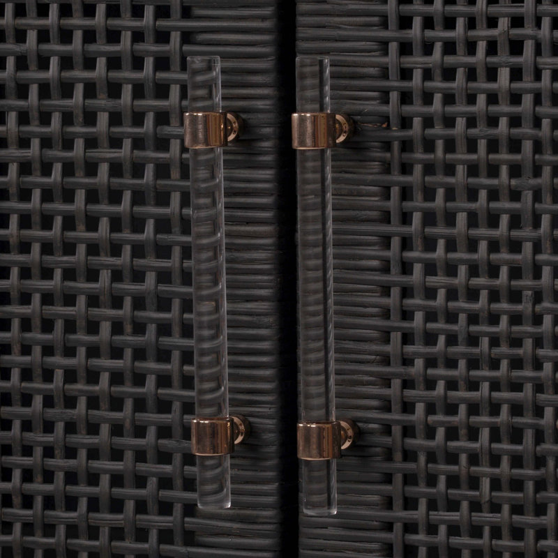 Armoire tissée Kacey, Gris anthracite
