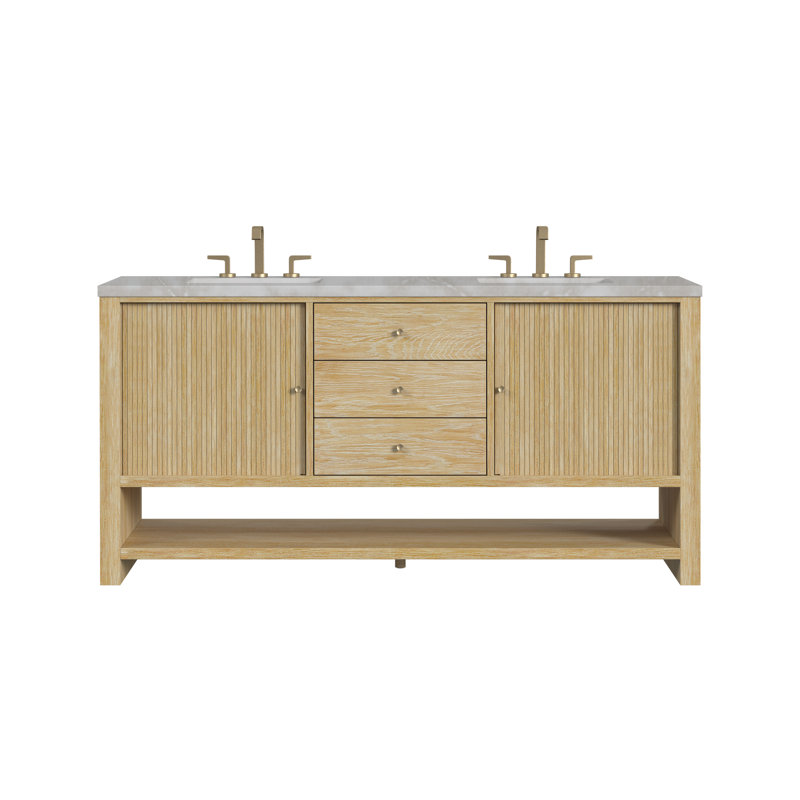 Marigot 72'' W Double Vanity, Victorian Silver Silestone, 8" Widespread