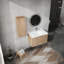 Meuble-lavabo mural 30 po avec lavabo et armoire latérale, portes