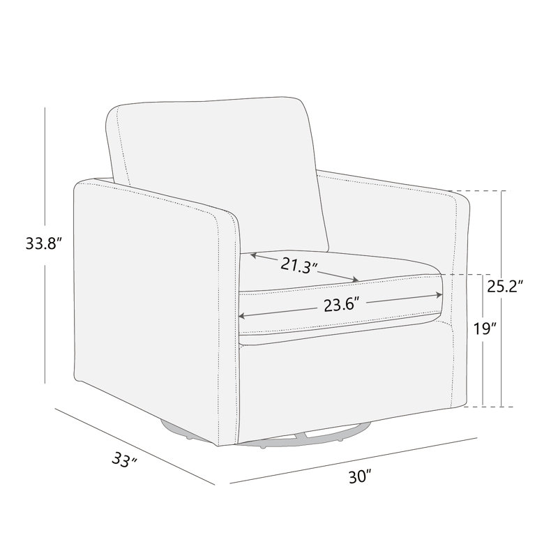 Fauteuil club pivotant l 30 po Jayamar, Similicuir brun sellette