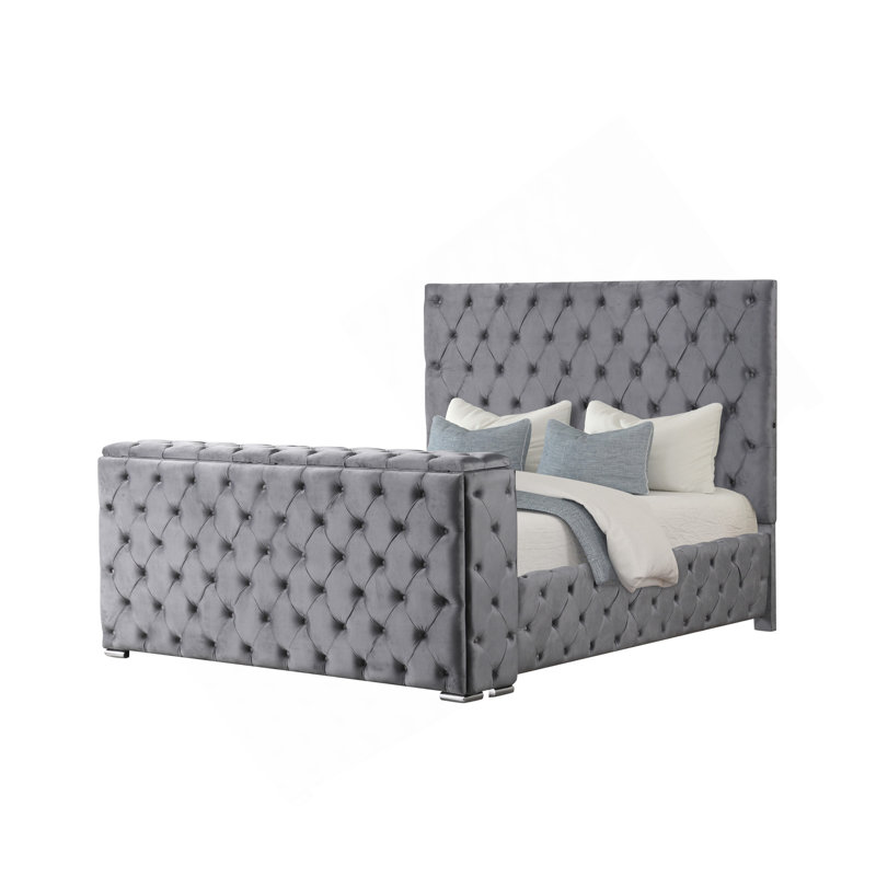 Ensemble de chambre à coucher capitonnée et rembourrée pour lit très grand 5 pièces Encore, Très grand lit