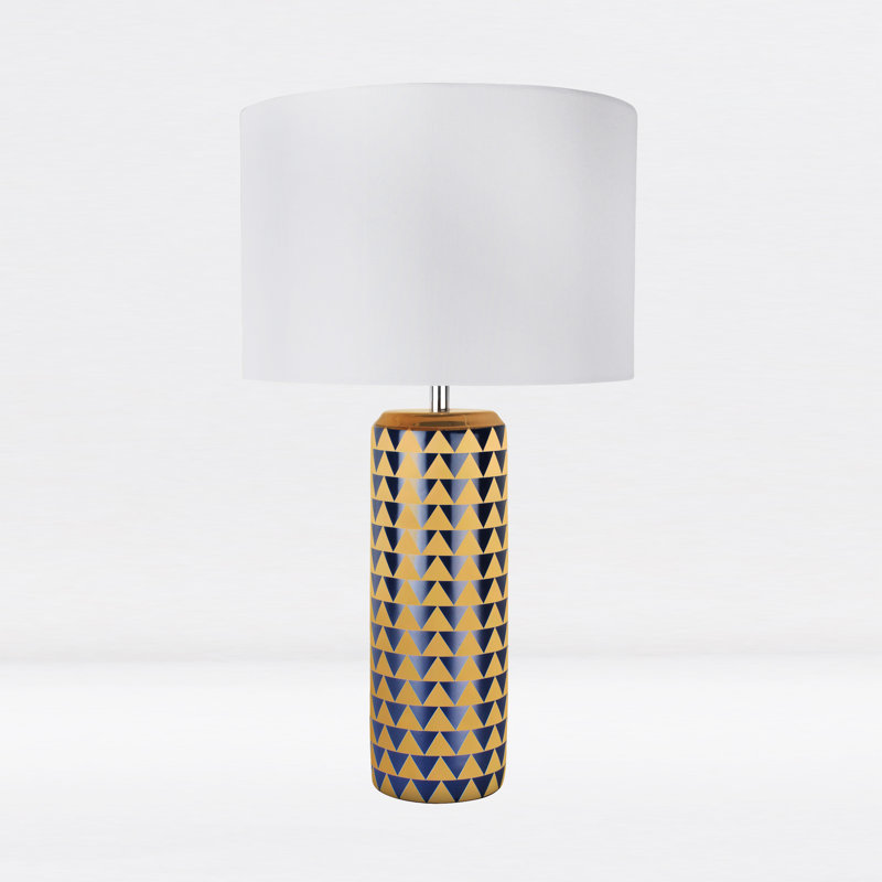 Delania Ceramic Table Lamp, Gold/Navy