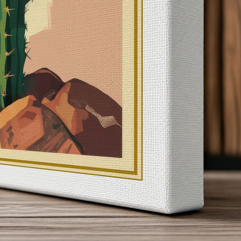 Saguaro Study Botanical - Wrapped Canvas, 30x20 - 76.2 x 50.8 cm, White Border