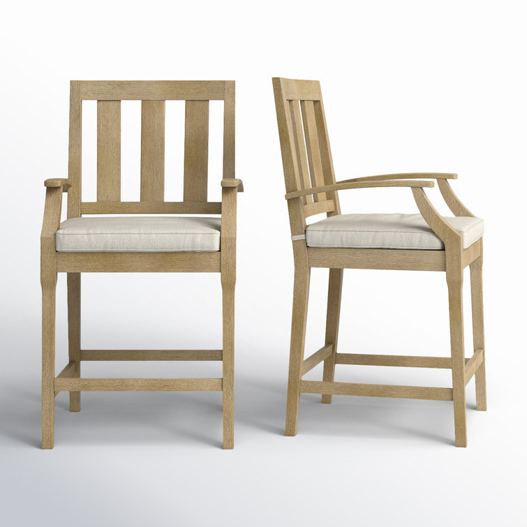 Samya 46.8" H x 25.4" W Outdoor Bar Stool with Cushion