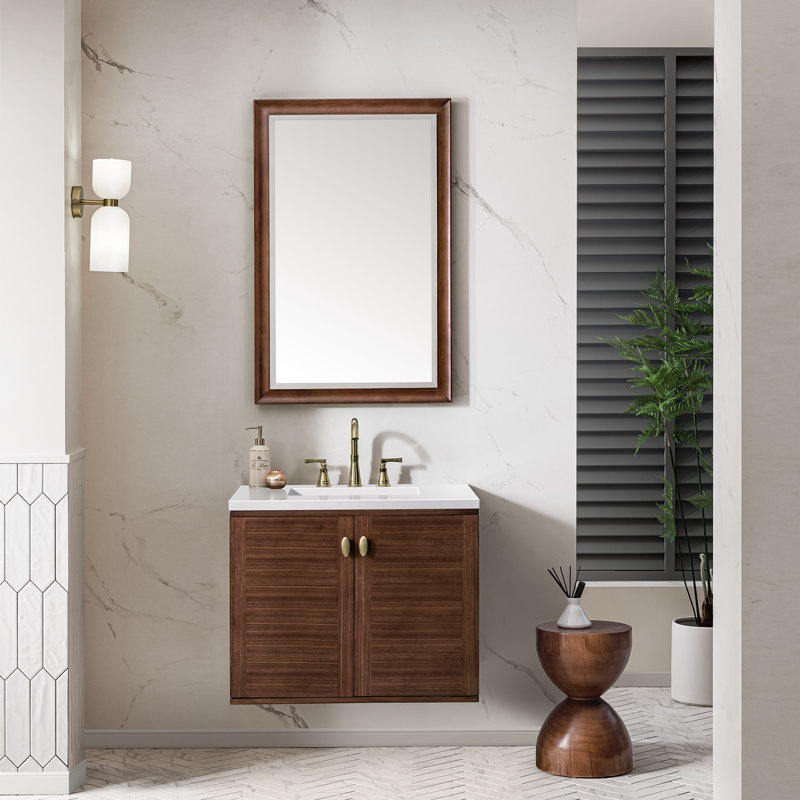 30'' Single Bathroom Vanity with Top, White Zeus, 8" Widespread