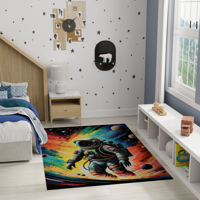 Tapis lavable à la machine pour enfants Imagination, Rectangle 4pi x 6 pi