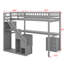 Lit mezzanine simple avec tiroirs, bureau et bande lumineuse-1006232835