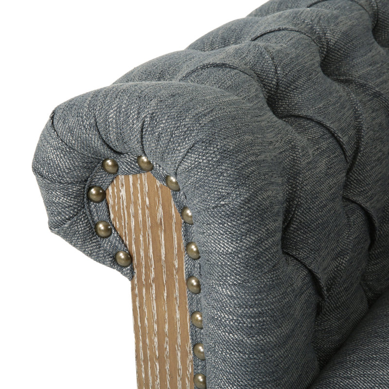 Fauteuil Chesterfield de 39 po de large Anduin, Gris anthracite