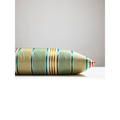 Charlotte Striped Silk Reversible Throw Pillow