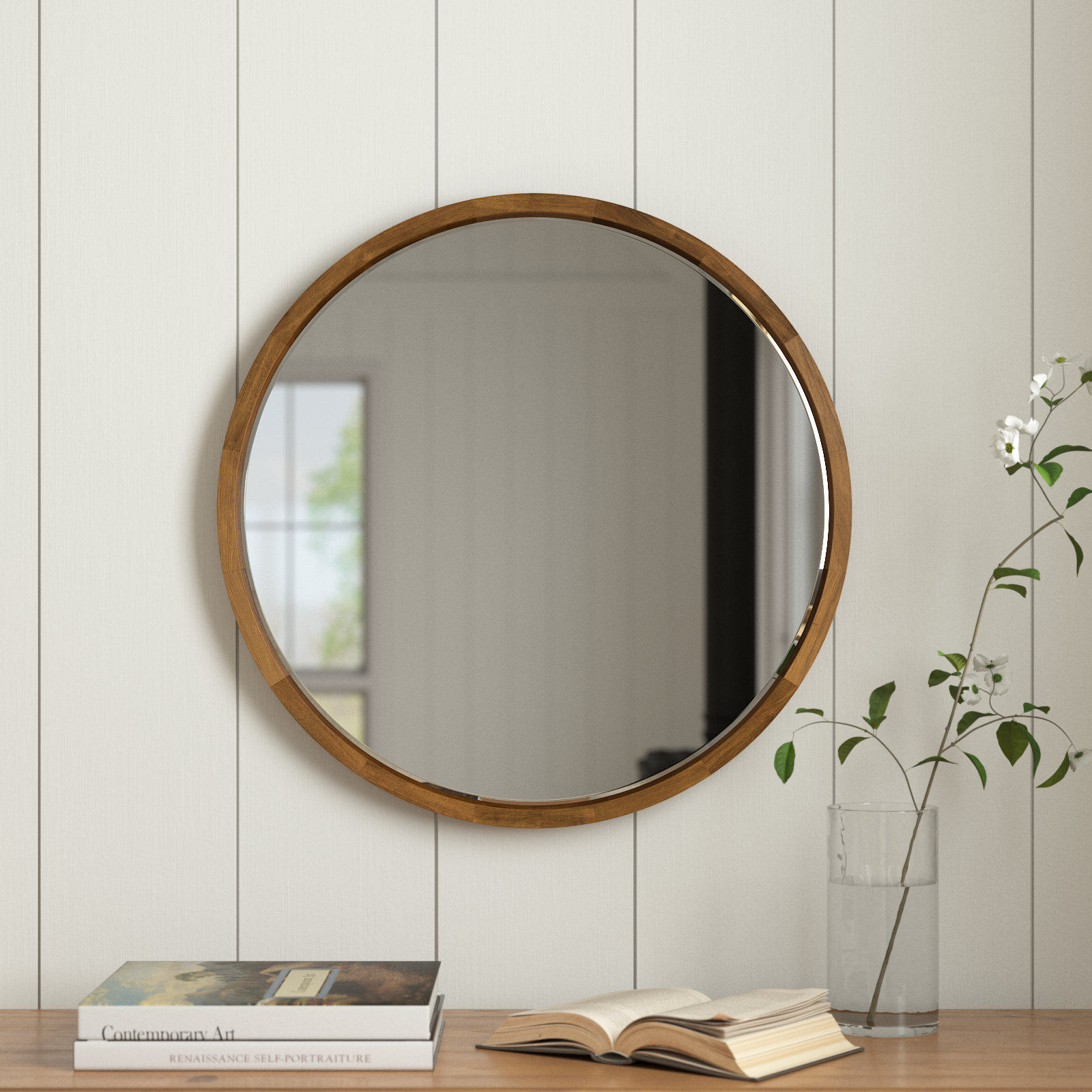 Glover Solid Wood Mirror, 24" x 24", Natural