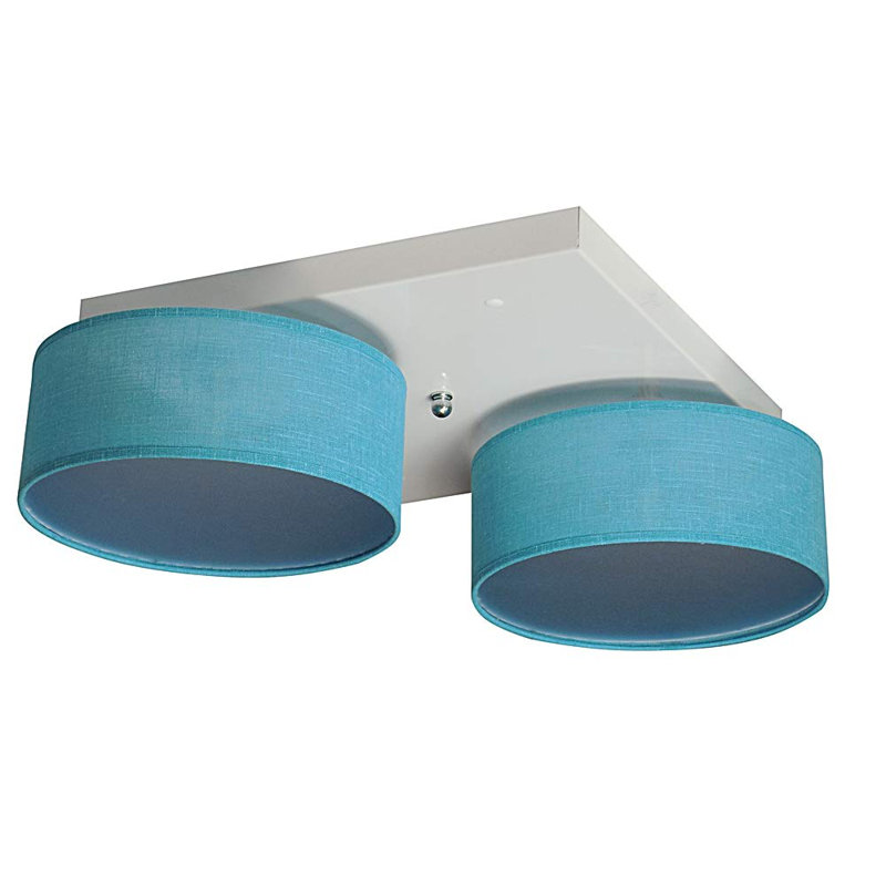 Pulley Fabric Semi Flush Mount, Turquoise