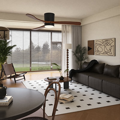 Ceiling Fans with Lights Dimmable and Remote Control Flush Mount