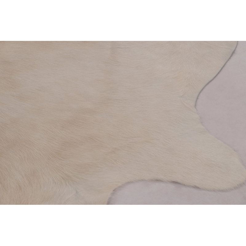 Modern Classics Leather Area Rug in White, Beige/Brown