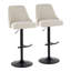 Tabouret de bar clouté réglable avec repose-pieds arrondi en T - ensemble de 2-121973131-109578078