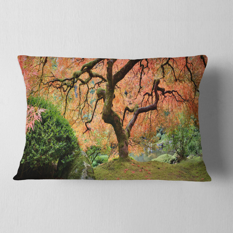 Old Japanese Maple Tree - Landscape Printed Pillow