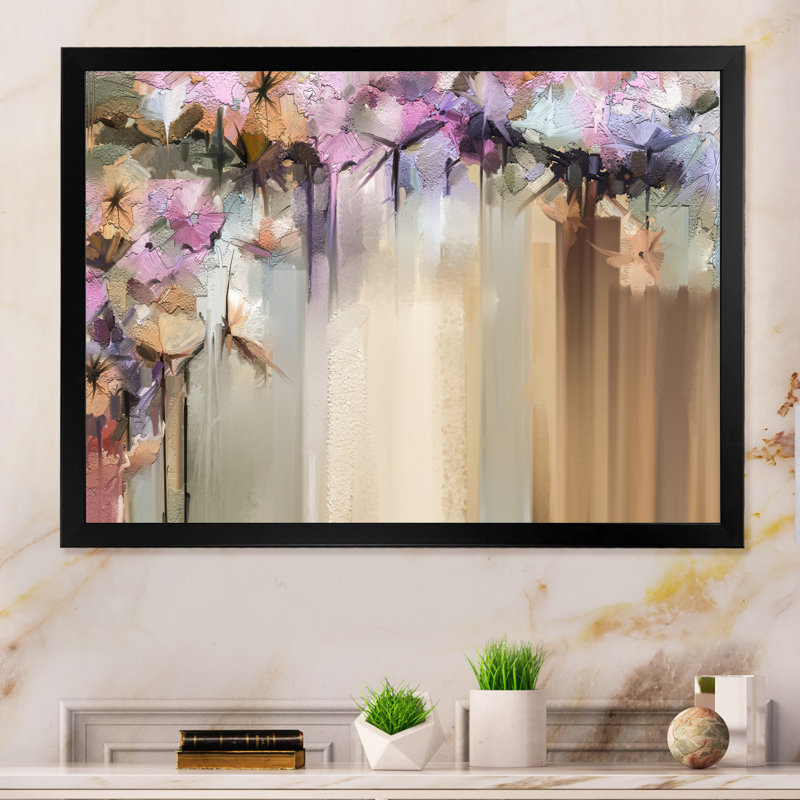 «Colorfull Abstract Spring Flowers II», reproduction sur toile flottante, Cadre noir, H 8 po x l 12 po x P 1 po