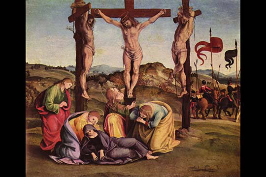 « crucifixion » par luca signorelli, reproduction d’art, H 20 po x l 30 po x P 1,5 po