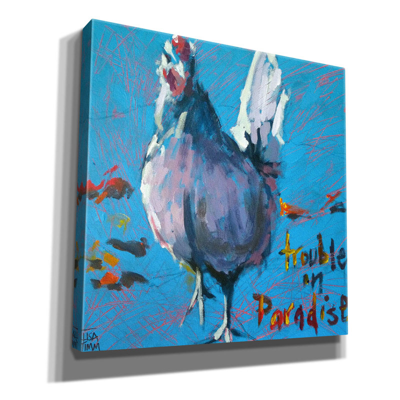 «Epile Graffiti» Trouble In Paradise »par Lisa Timmerman, art mural sur toile, 18 po x 18 po, H 37 po x l 37 po x P 1,5 po