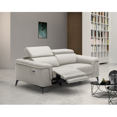 Canapé inclinable en cuir véritable Philippa