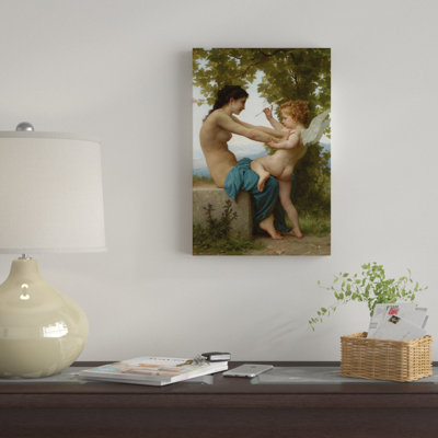 «A Young Girl Defendant Herself Against Eros, c.1880» sur toile