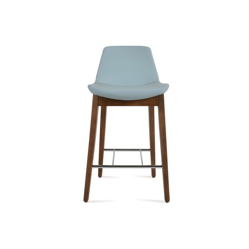 Pera HB Wood Bar & Counter Stool, Bar Stool (29" Seat Height), Sky Blue PPM