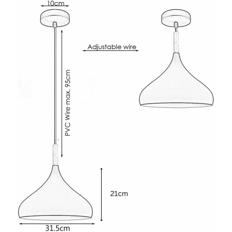 1 - Light Teardrop Pendant, Red