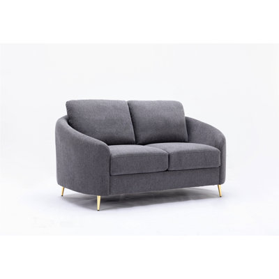 Modern Linen-Like Breathable Loveseat, 2-Seat Sofa with Removable Cushions, Compact for Small Spaces & Apartments, Easy Assembly