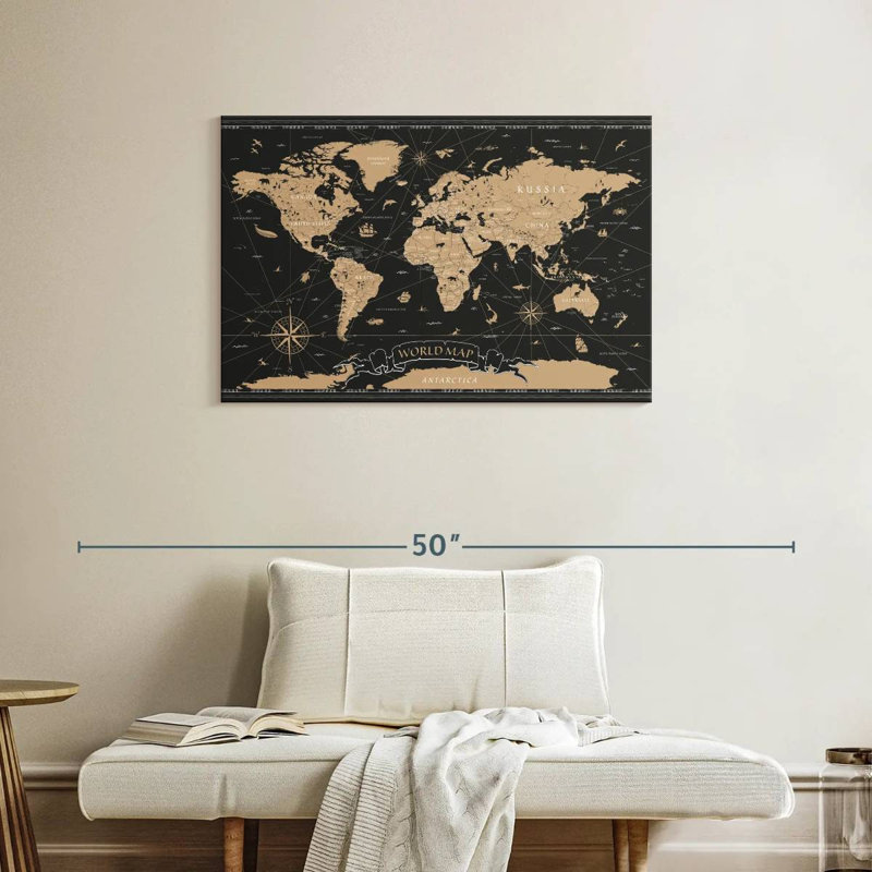 Carte du monde Aliaz Grand, H 24 po x l 36 po