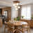 Wood Semi Flush Mount with Dangling Glass Globes