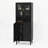 Tempered Glass Door Tall Storage Bookcase with Adjustable Shelves, 4 Doors MDF Painted Cabinet for Living Room and Bedroom-1684511644