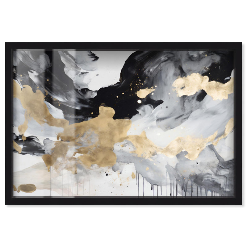 «Galactic View Shadowbox Print Boho», art mural par Art Remedy, H 25 po x l 37 po, Noir, noir, noir, noir