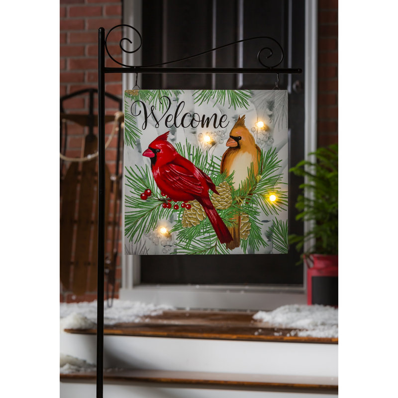 Winter Cardinal Couple Greeter avec piquet