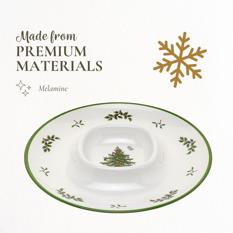 Christmas Tree Melamine Chip and Dip Platter
