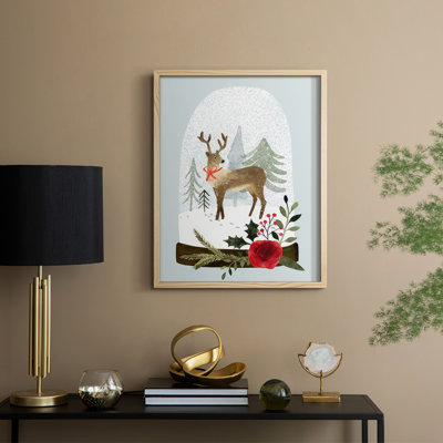 Snow Globe Village III Framed Print - Solid Wood