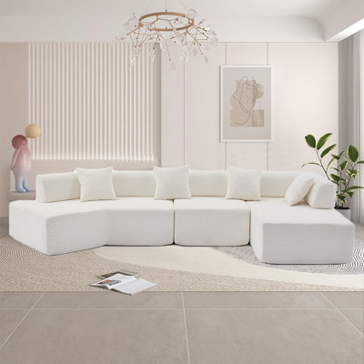 Modern L Shape Sectional Modular Sofa Couch with Chaise, Sleeper Sofa, Couch Sets For Living Room by Ivy Bronx