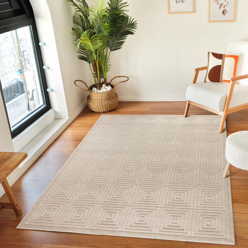 Ranota In- & Outdoor Scandi Modern Boho Beige Area Rug, Rectangle 160 x 220cm