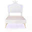 Structure de lit simple tapissier avec lumières DEL, lit princesse moderne avec tête de lit couronne pour les chambres élégantes
